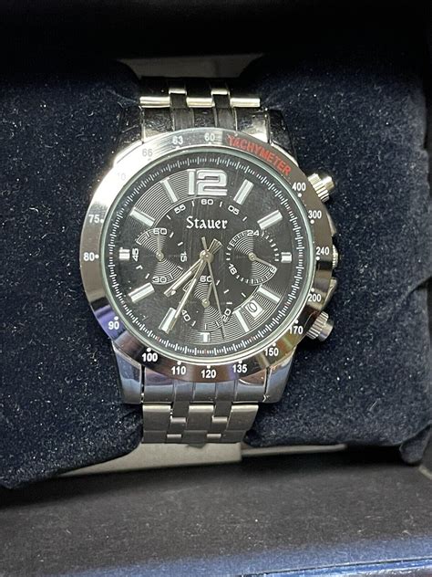 stauer stainless steel watch 33207 men's man new in box|Setting your Stauer Blue Stone Watch .